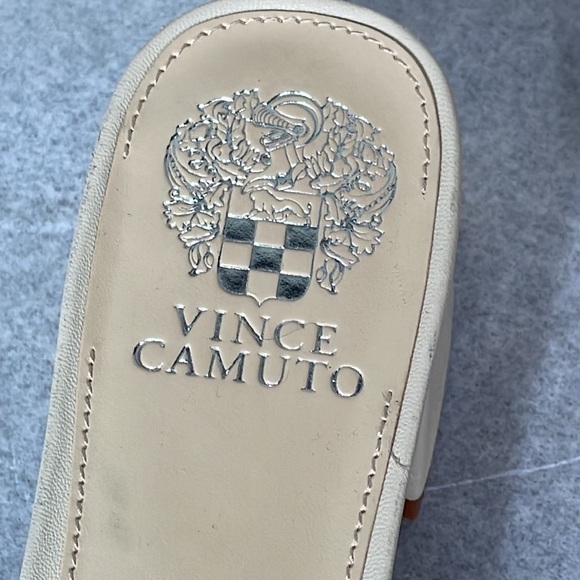 New Vince Camuto Semtera Block Heel Slide Sandal Cream Beige Braided Sz 9.5 - Picture 5 of 12